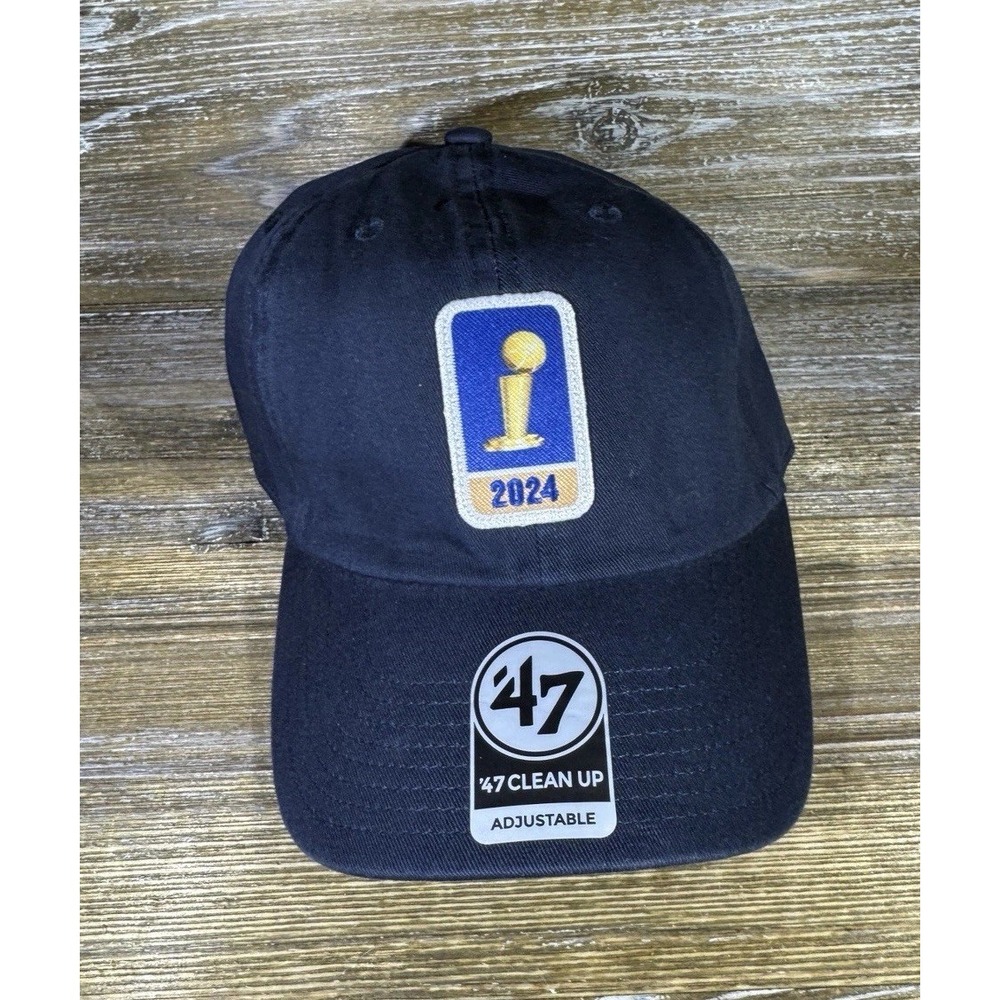47‎ NBA Finals 2024 Clean Up Hat Cap Blue Adjustable Strap Men's OSFA NWT